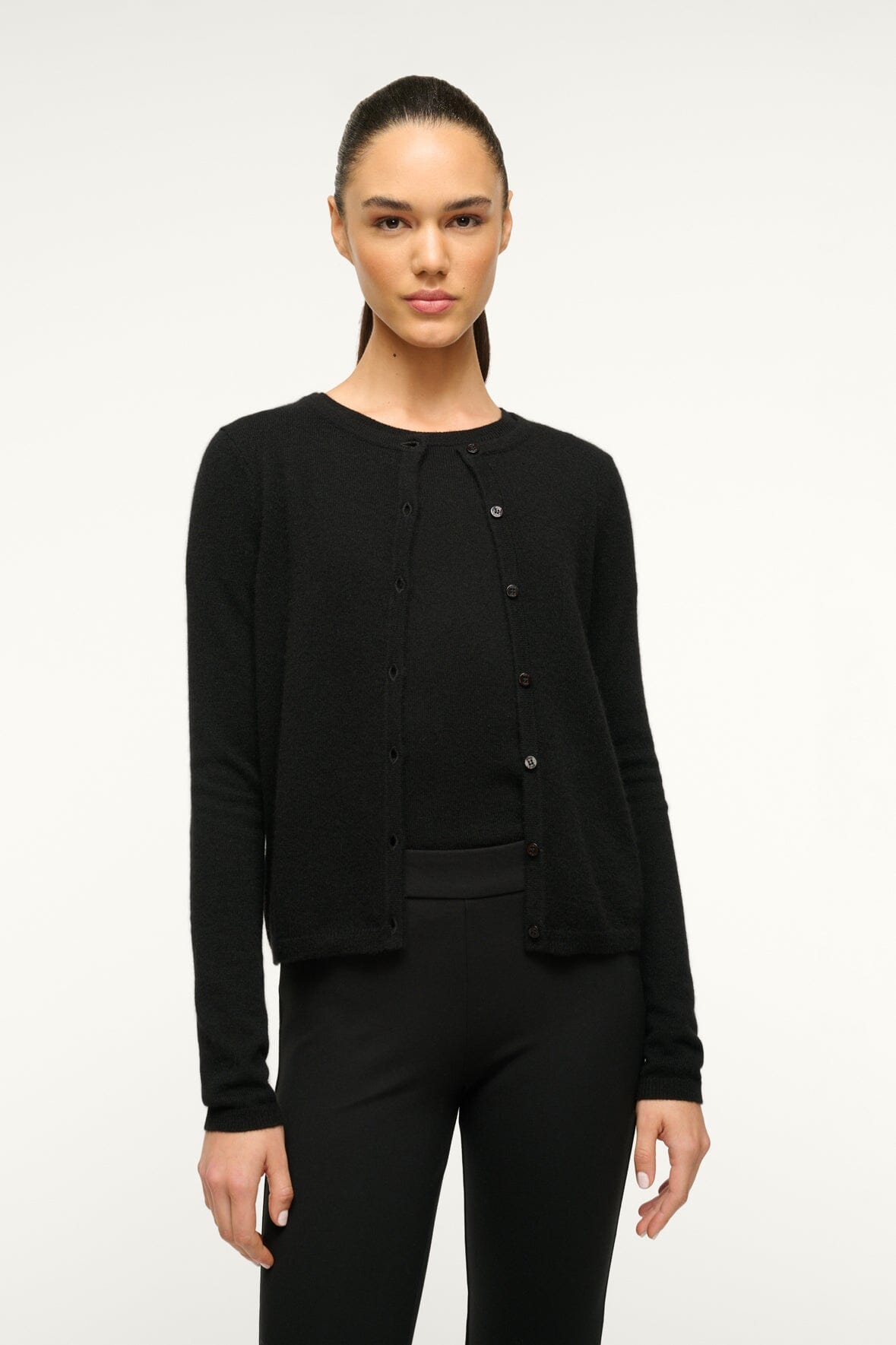 MIDNIGHT CASHMERE CARDIGAN BLACK - STAUD outlet