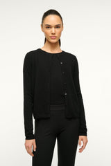 MIDNIGHT CASHMERE CARDIGAN BLACK - STAUD outlet
