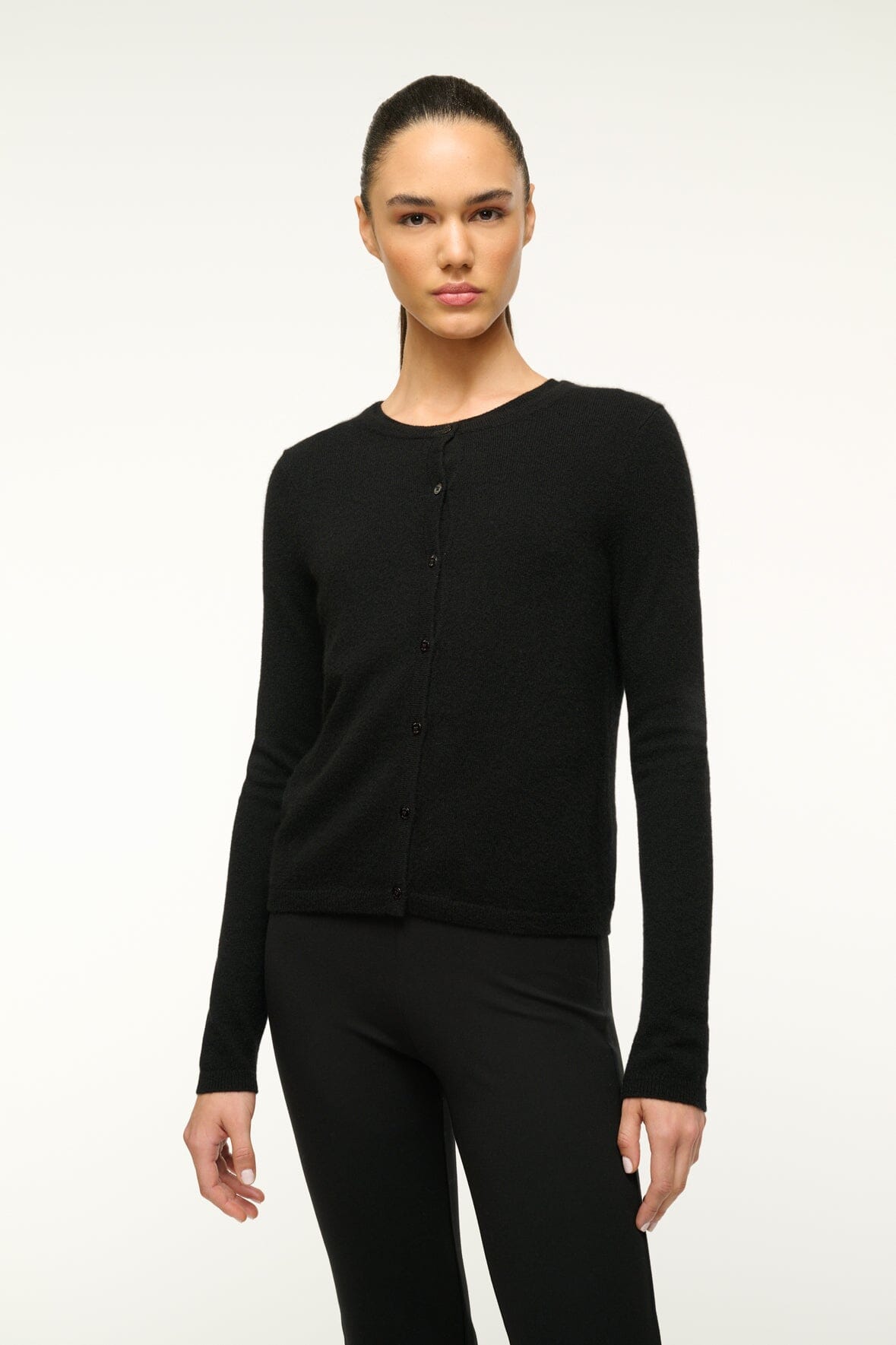 MIDNIGHT CASHMERE CARDIGAN BLACK - STAUD outlet