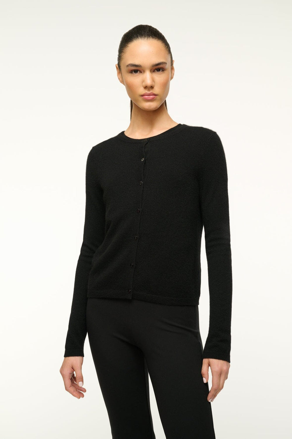 MIDNIGHT CASHMERE CARDIGAN BLACK - STAUD outlet