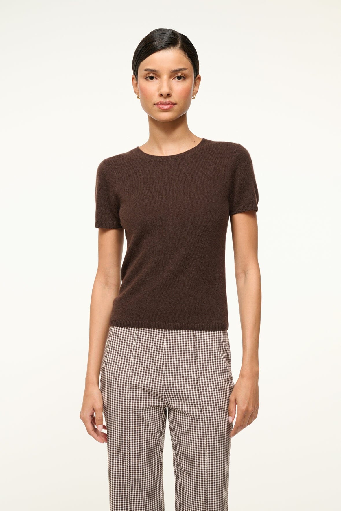 EASY CASHMERE TEE DARK CHOCOLATE - STAUD US