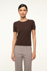 EASY CASHMERE TEE DARK CHOCOLATE - STAUD US