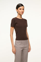 EASY CASHMERE TEE DARK CHOCOLATE - STAUD US
