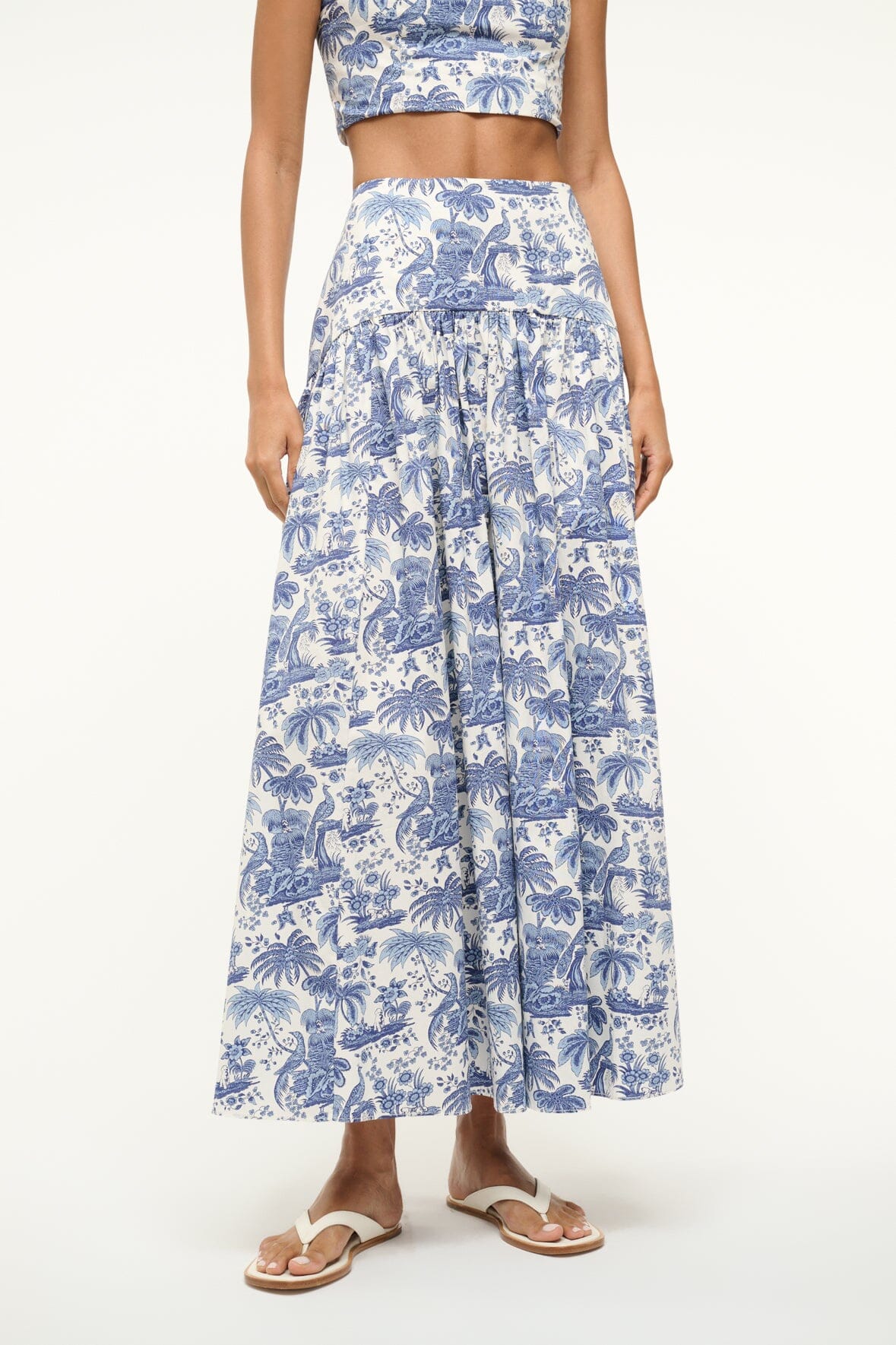 PROCIDA SKIRT BLUE TOILE - STAUD online