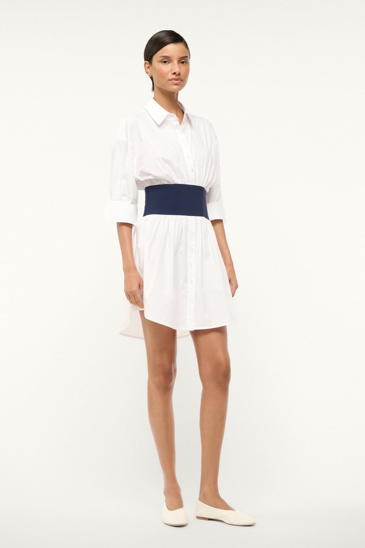 MICHELLE DRESS WHITE NAVY - STAUD online