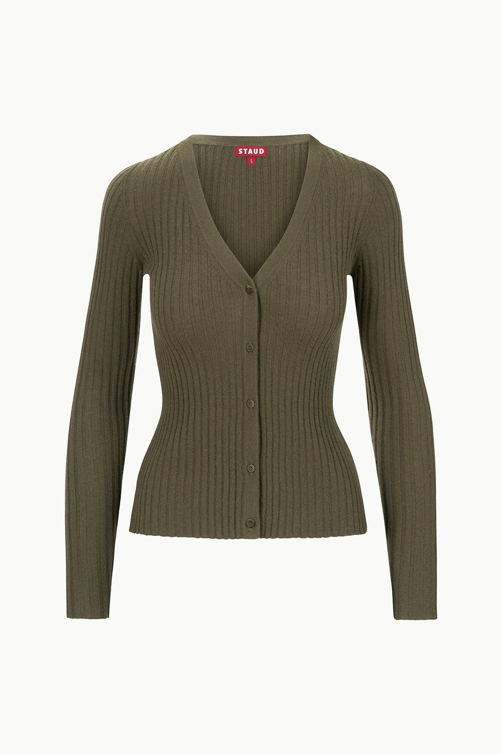 CARGO CASHMERE SWEATER DARK OLIVE - STAUD outlet