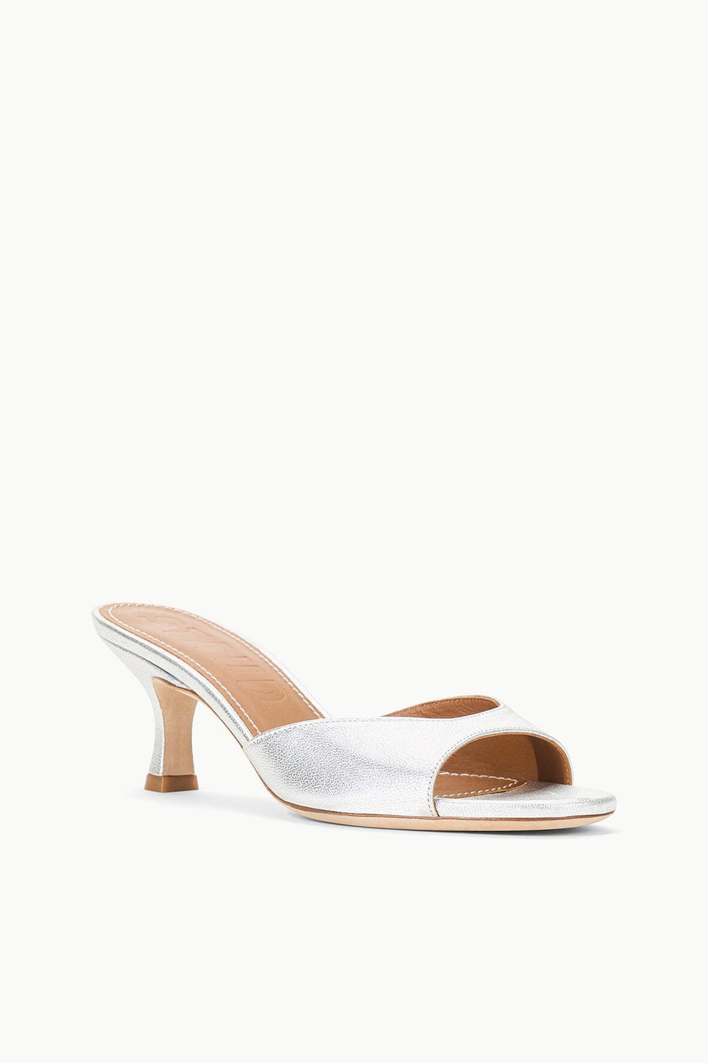 BRIGITTE MULE SILVER SATIN - STAUD sale