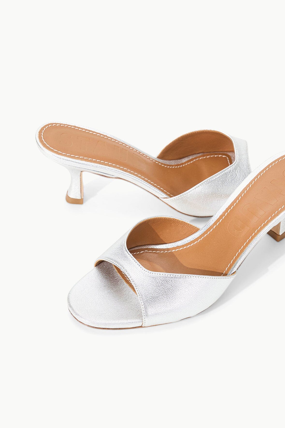 BRIGITTE MULE SILVER SATIN - STAUD sale