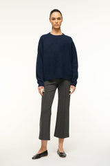 SERRANO CASHMERE RELAXED CREW NAVY - STAUD for sale