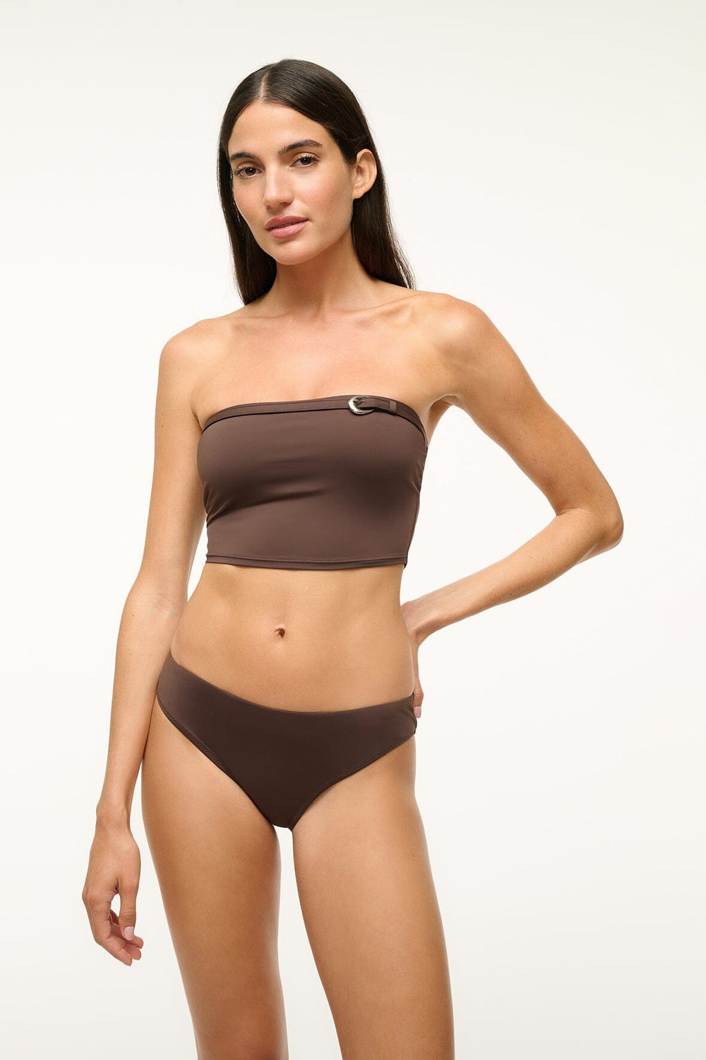 GEMMA BIKINI BOTTOM DARK CHOCOLATE - STAUD near me