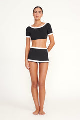 NELL SWIM SKIRT BLACK/WHITE 1 - STAUD near me
