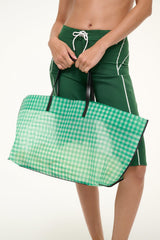 CHRISTOS LARGE MESH TOTE JADE GINGHAM - STAUD US