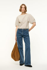 DIDI TOP IVORY DARK OAK MICRO STRIPE - STAUD online