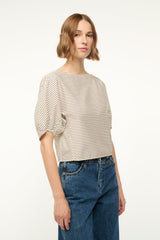DIDI TOP IVORY DARK OAK MICRO STRIPE - STAUD online