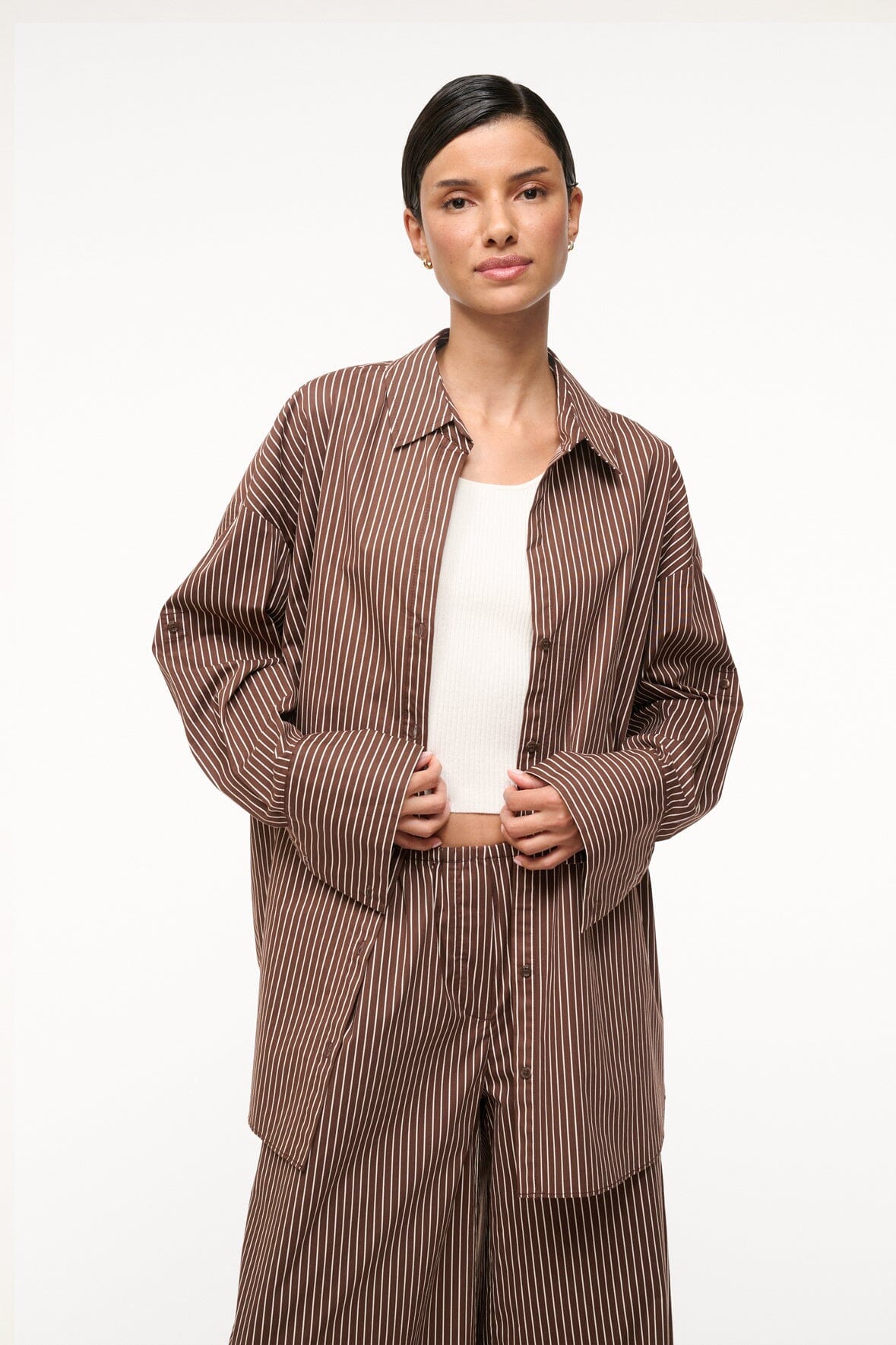SANDBAR TOP DARK OAK MICRO STRIPE - STAUD near me