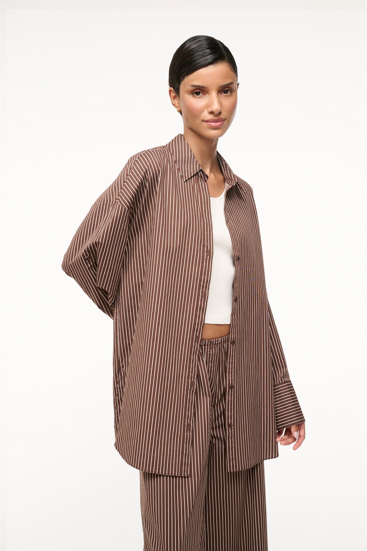 SANDBAR TOP DARK OAK MICRO STRIPE - STAUD near me