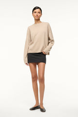 SERRANO CASHMERE RELAXED CREW STONE - STAUD online