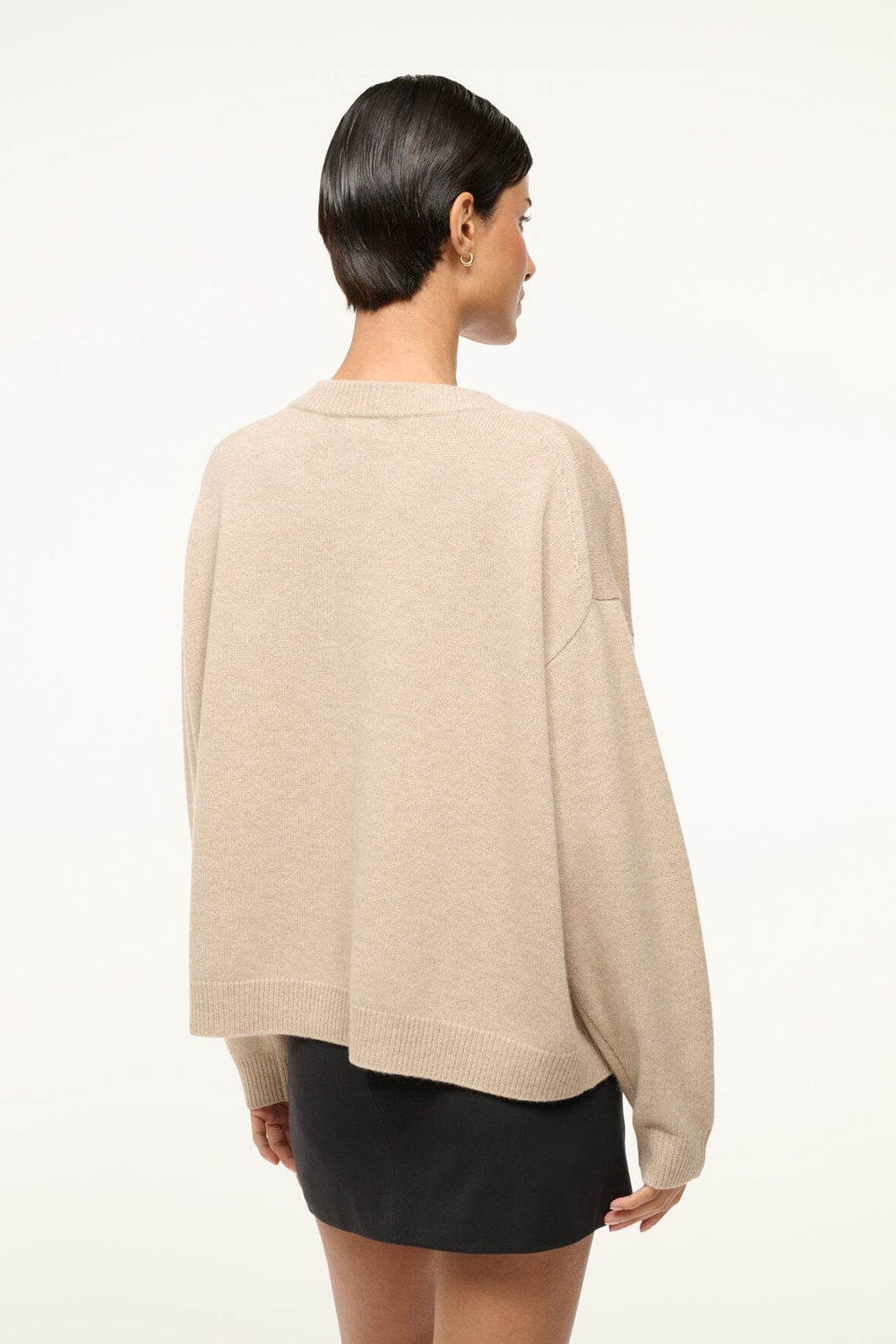 SERRANO CASHMERE RELAXED CREW STONE - STAUD online