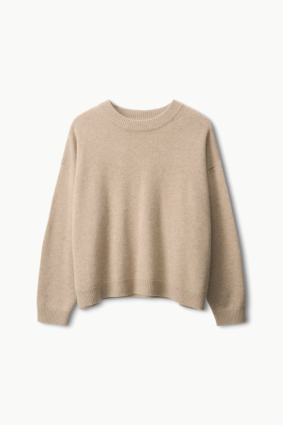 SERRANO CASHMERE RELAXED CREW STONE - STAUD online