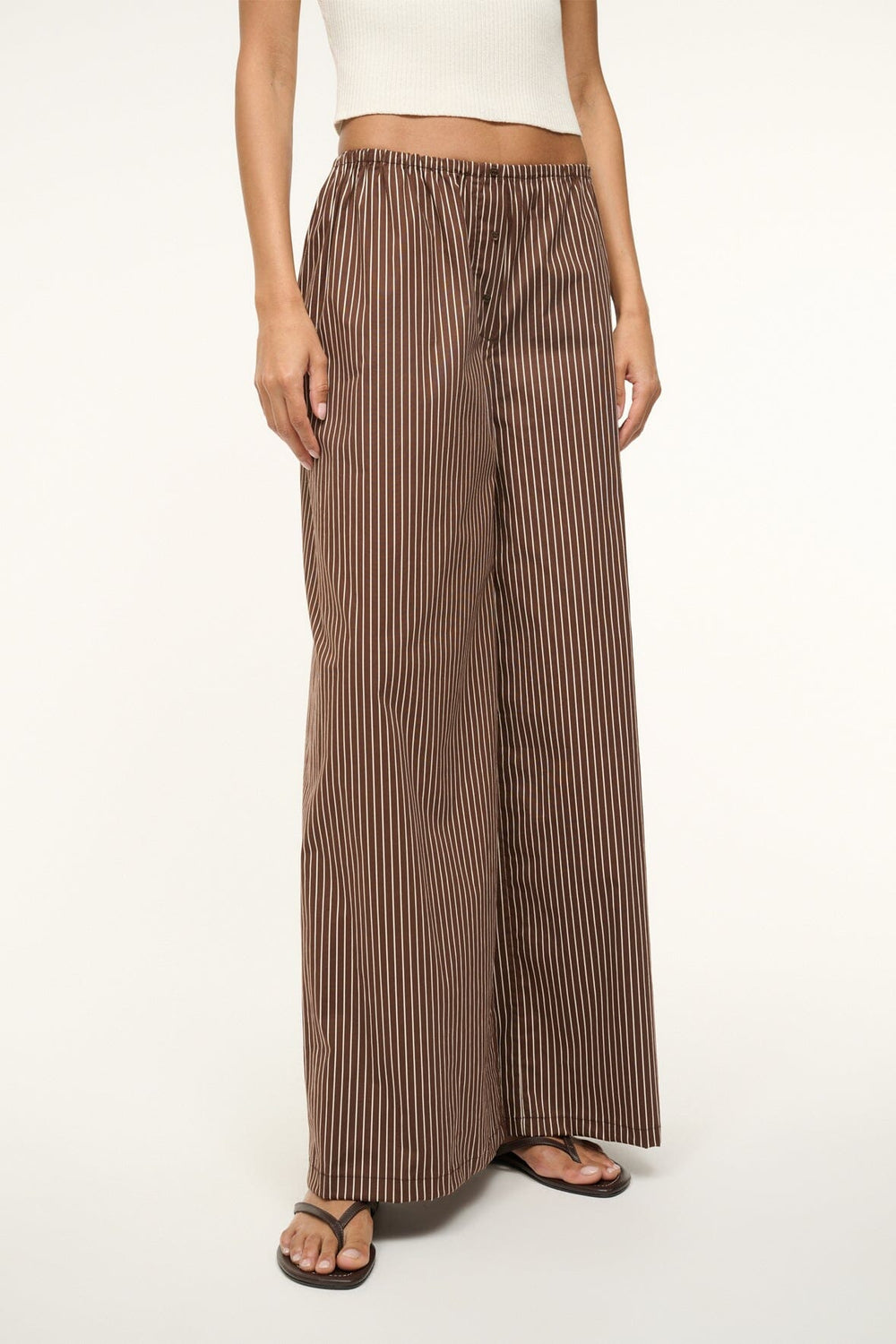 BONFIRE PANT DARK OAK MICRO STRIPE - STAUD US