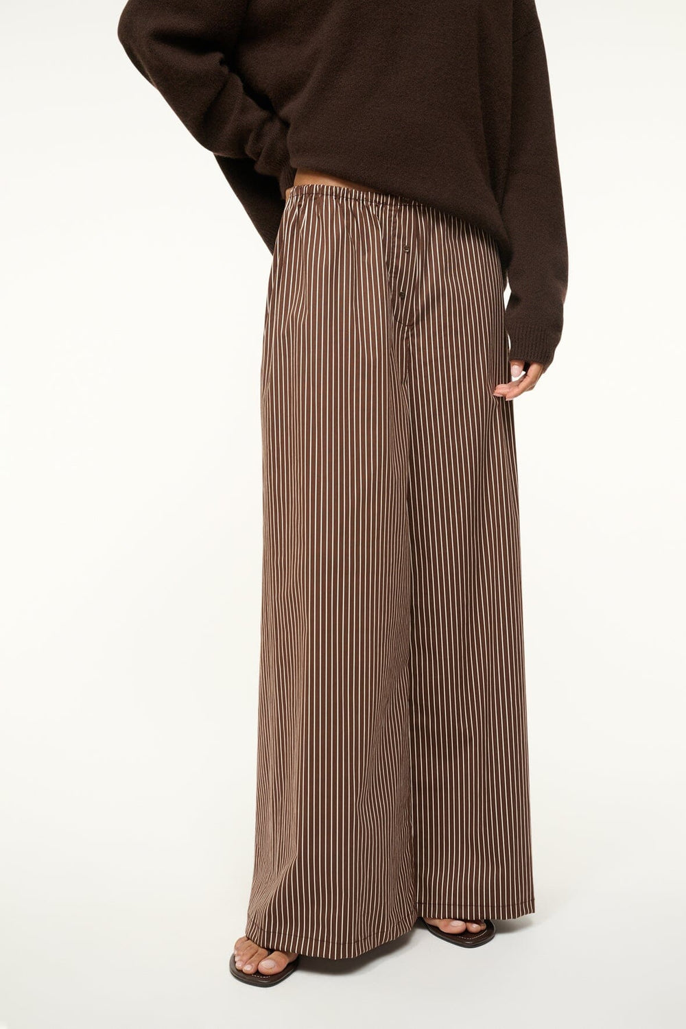 BONFIRE PANT DARK OAK MICRO STRIPE - STAUD US