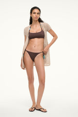 SISLEY SIDE TIE BIKINI BOTTOM DARK CHOCOLATE - STAUD for sale