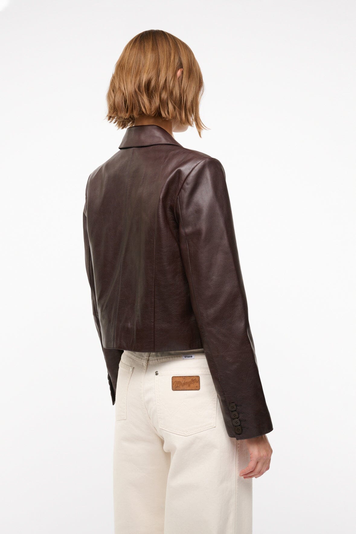 LEATHER MARINO JACKET TIRAMISU - STAUD for sale