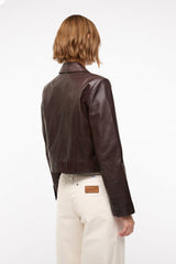 LEATHER MARINO JACKET TIRAMISU - STAUD for sale