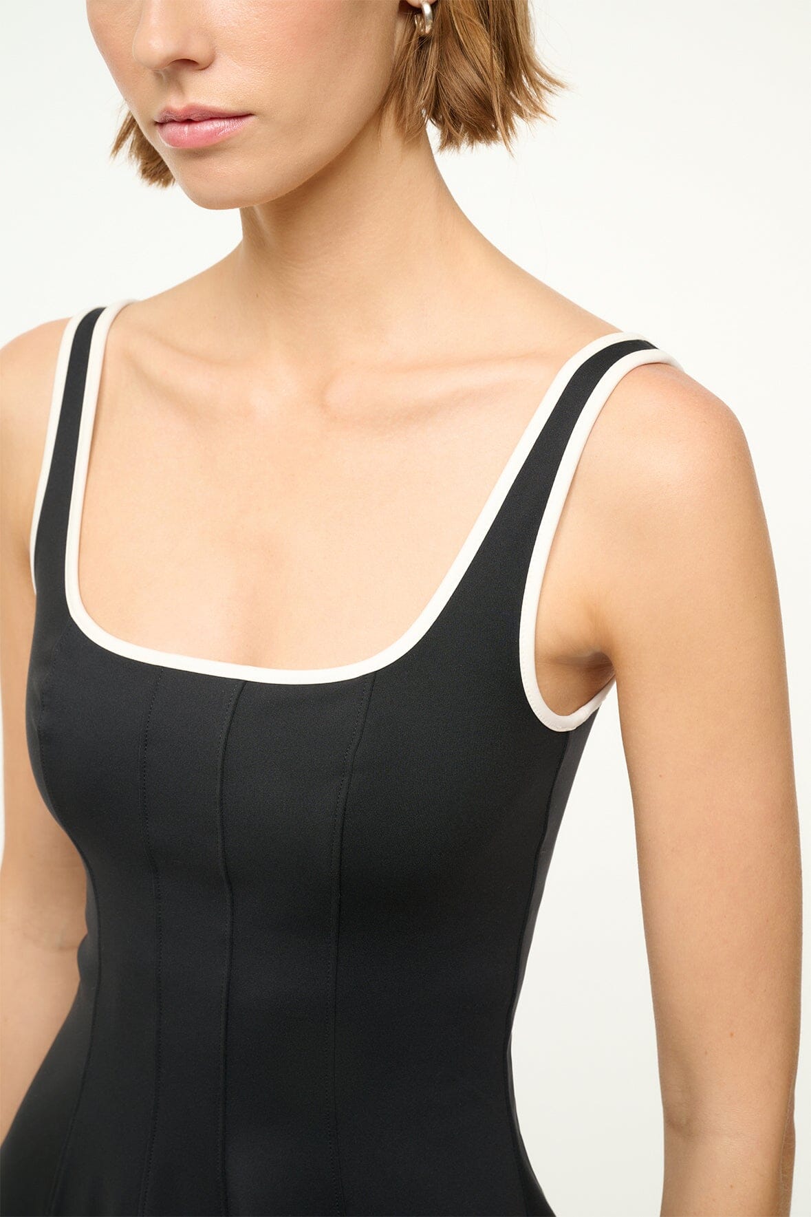 WELLS MINI SPORT DRESS BLACK IVORY - STAUD outlet
