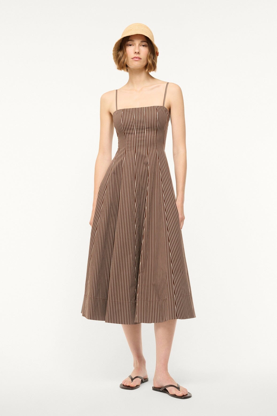 WYLIE DRESS DARK OAK MICRO STRIPE - STAUD near me