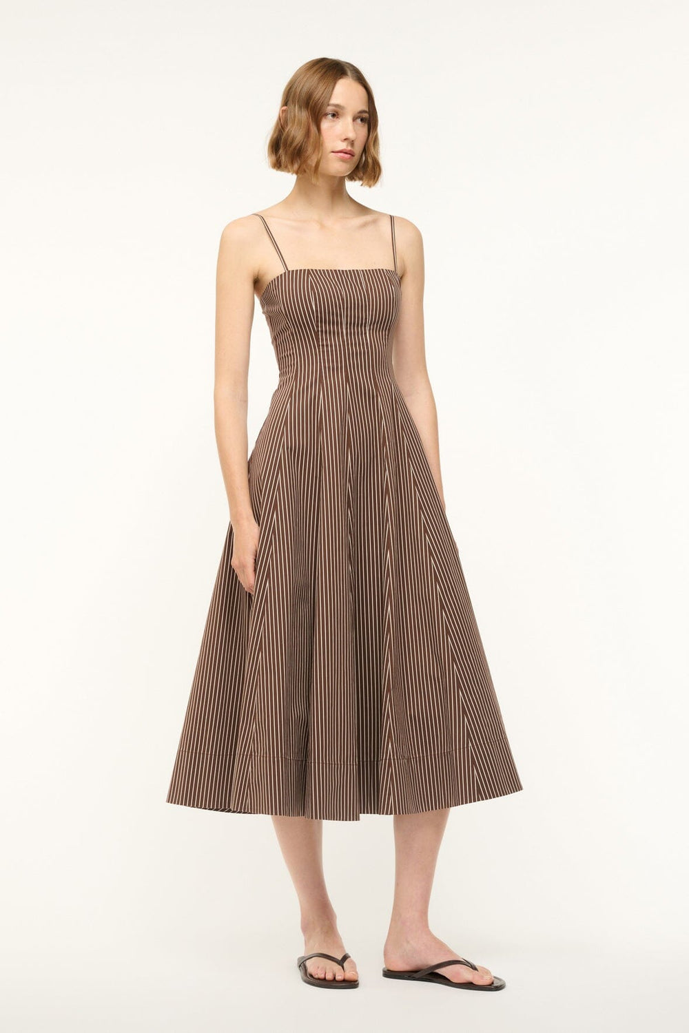 WYLIE DRESS DARK OAK MICRO STRIPE - STAUD near me