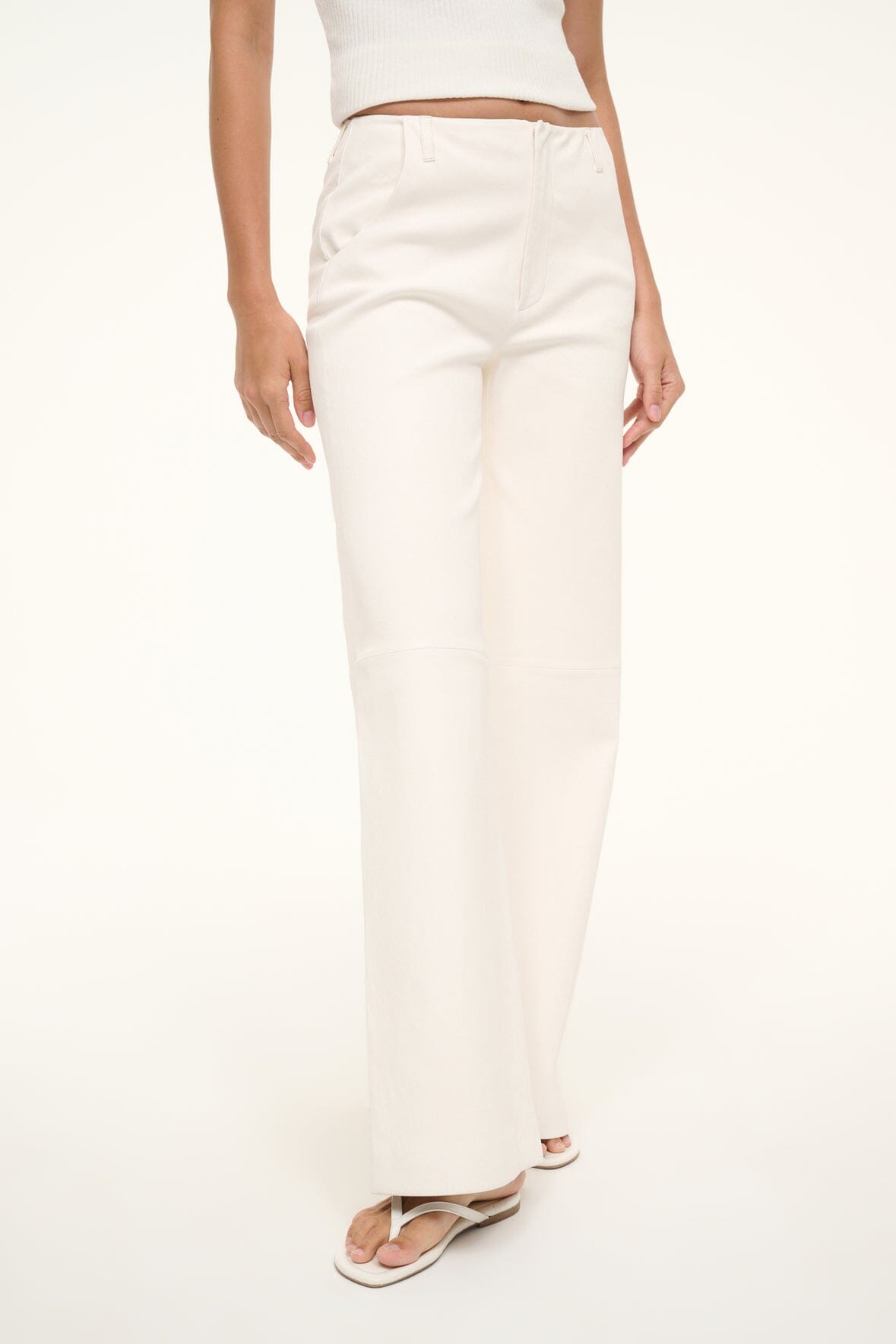 ALINE LEATHER PANTS IVORY - STAUD near me