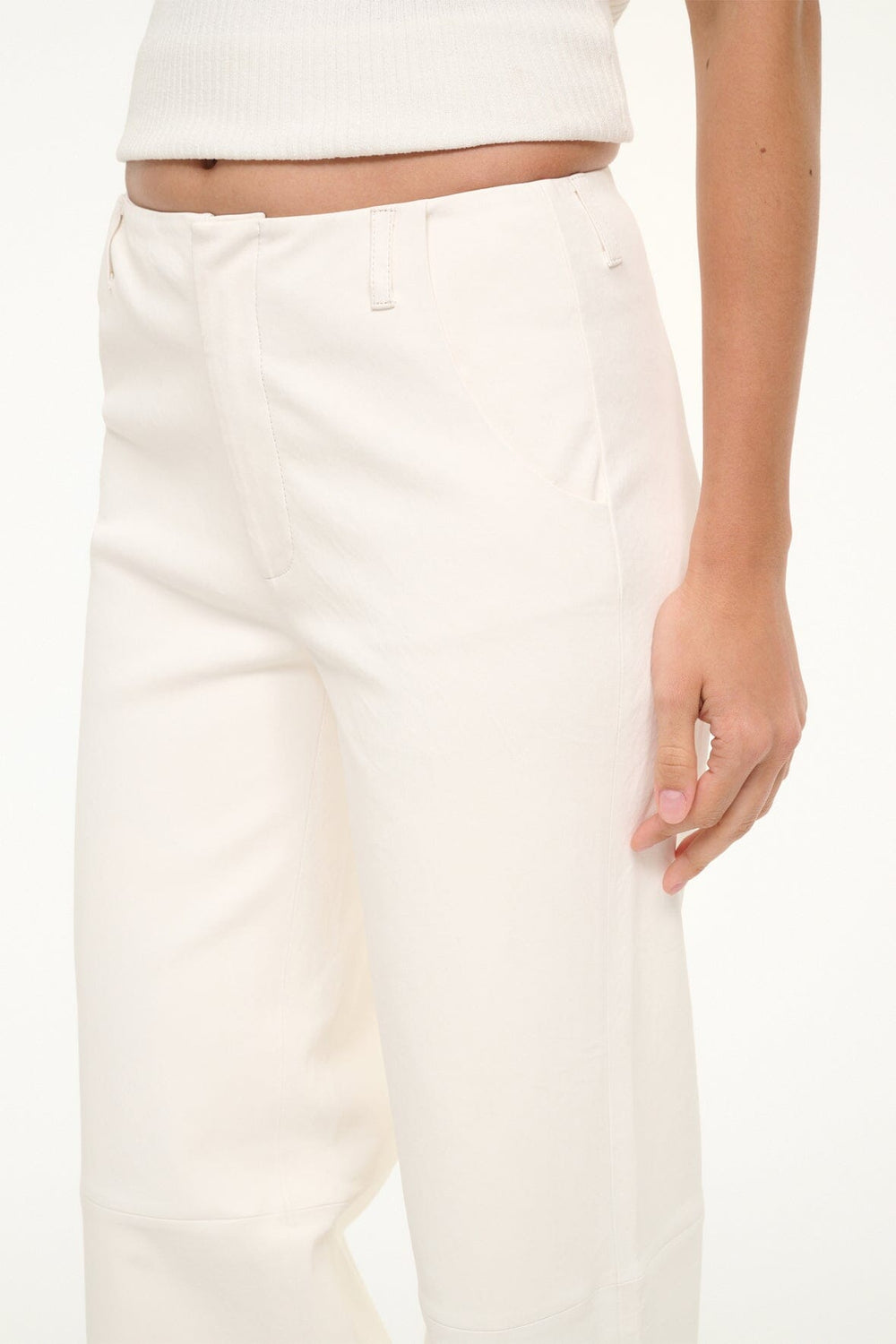 ALINE LEATHER PANTS IVORY - STAUD near me