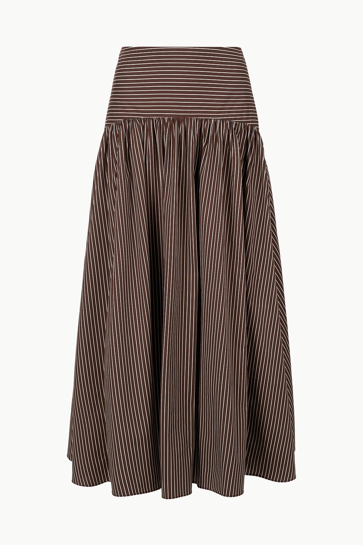 PROCIDA SKIRT DARK OAK MICRO STRIPE - STAUD US