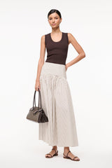 PROCIDA SKIRT IVORY DARK OAK MICRO STRIPE - STAUD sale