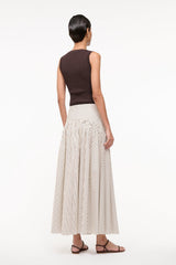 PROCIDA SKIRT IVORY DARK OAK MICRO STRIPE - STAUD sale