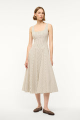 WELLS DRESS IVORY DARK OAK MICRO STRIPE - STAUD near me
