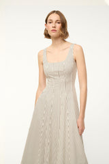 WELLS DRESS IVORY DARK OAK MICRO STRIPE - STAUD near me