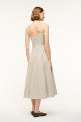 WELLS DRESS IVORY DARK OAK MICRO STRIPE - STAUD near me