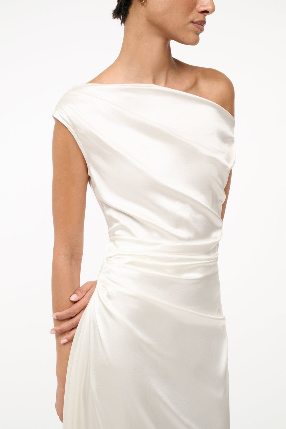 PHARE SILK DRESS IVORY - STAUD sale