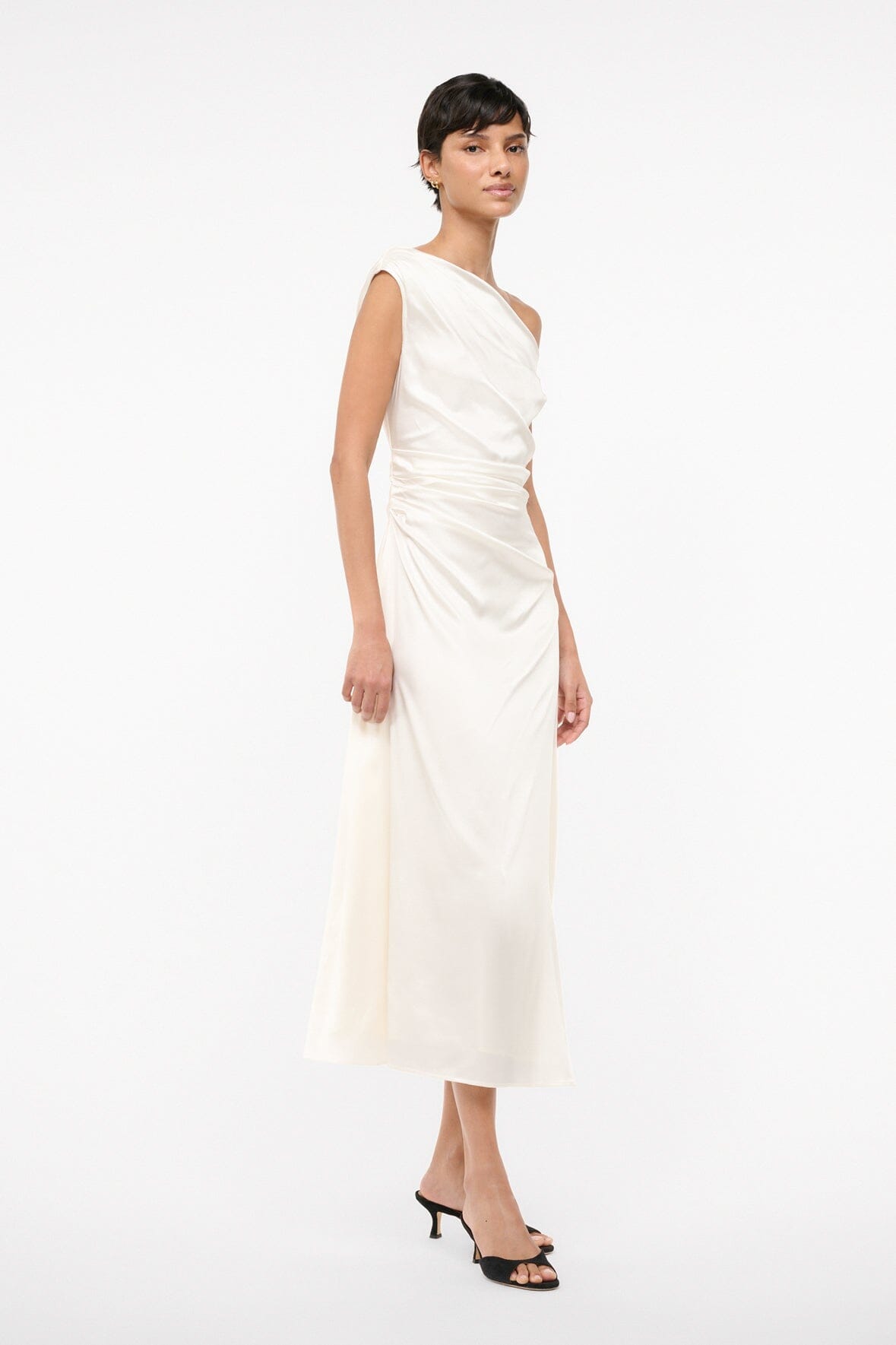 PHARE SILK DRESS IVORY - STAUD sale