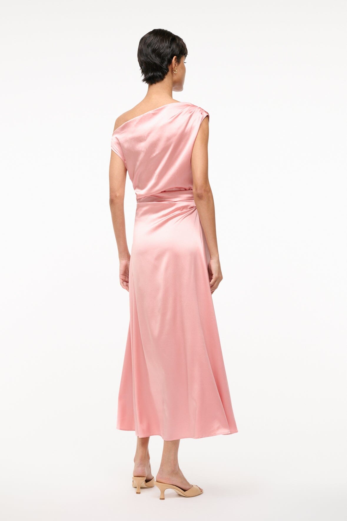PHARE SILK DRESS ROSE - STAUD for sale