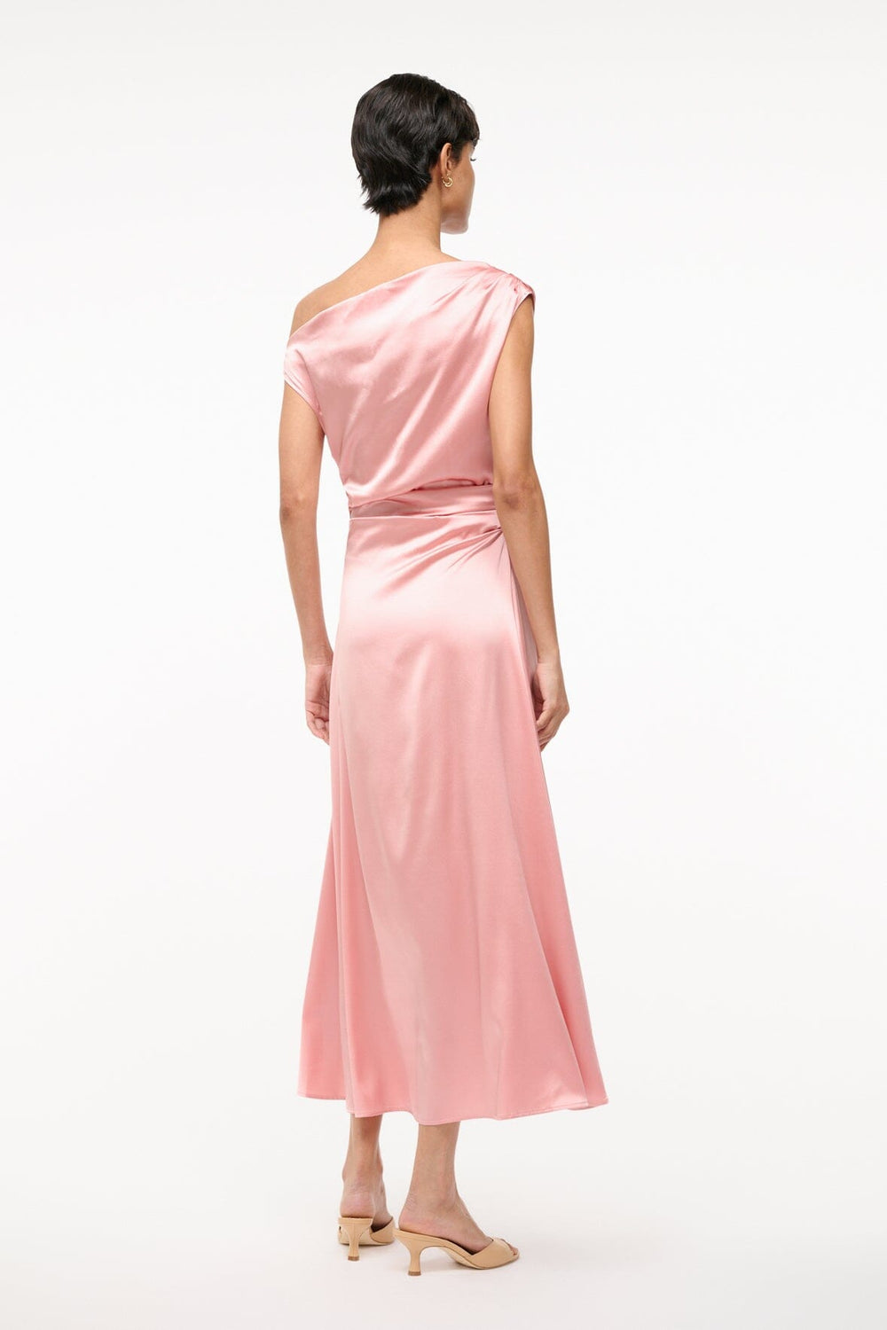 PHARE SILK DRESS ROSE - STAUD for sale