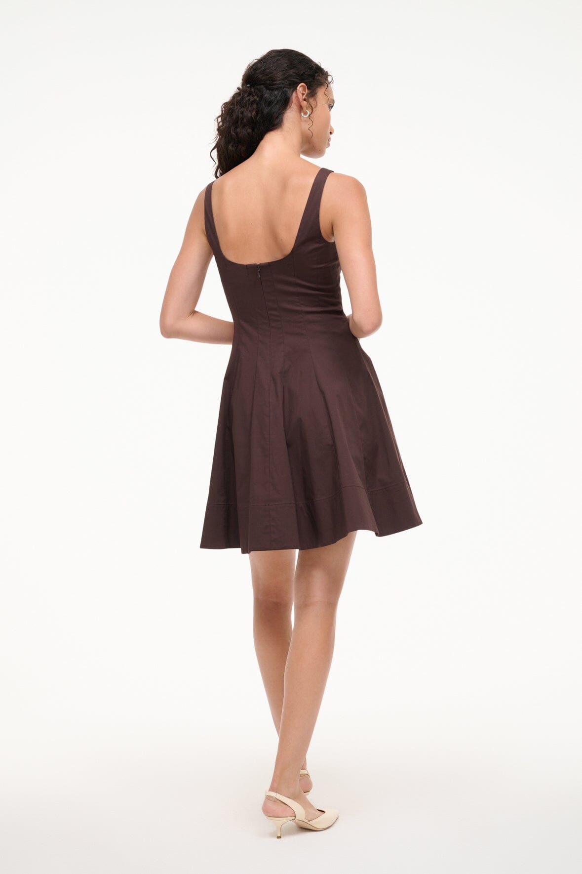 WELLS MINI DRESS EARTH - STAUD for sale