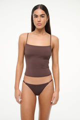 SISLEY SIDE TIE BIKINI BOTTOM DARK CHOCOLATE - STAUD sale
