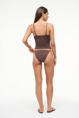 SISLEY SIDE TIE BIKINI BOTTOM DARK CHOCOLATE - STAUD sale