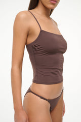 SISLEY SIDE TIE BIKINI BOTTOM DARK CHOCOLATE - STAUD sale
