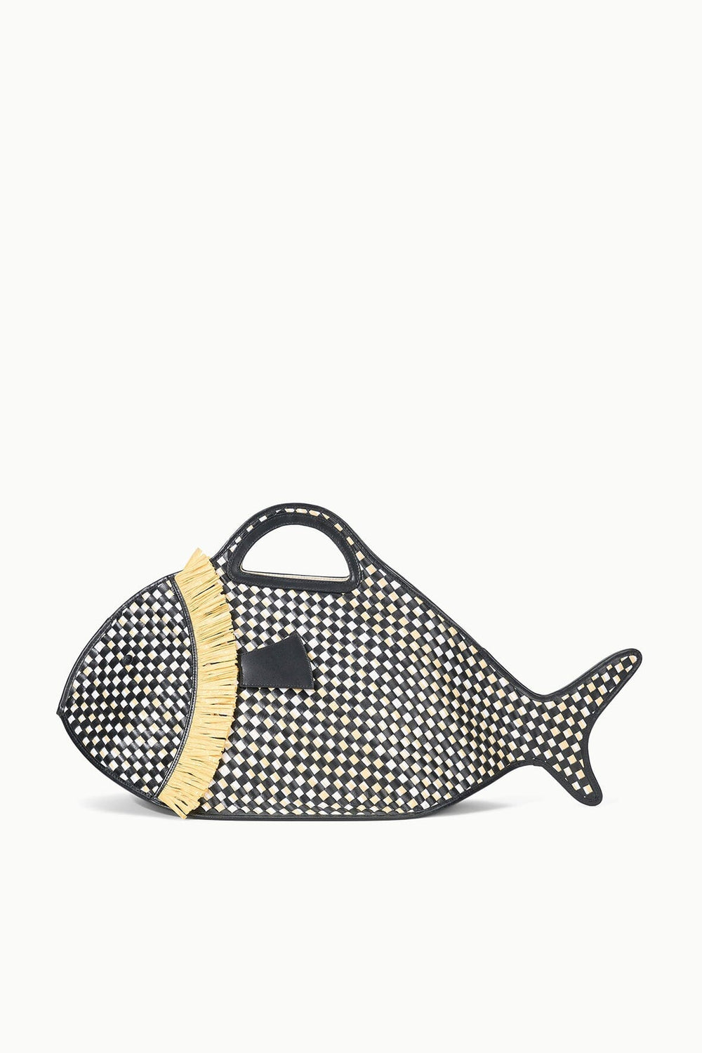 CLEO FISH BASKET TOTE BLACK/NATURAL - STAUD US