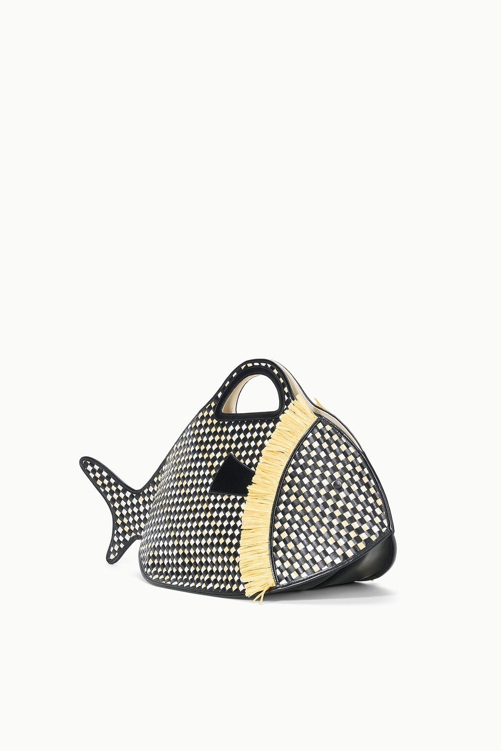 CLEO FISH BASKET TOTE BLACK/NATURAL - STAUD US