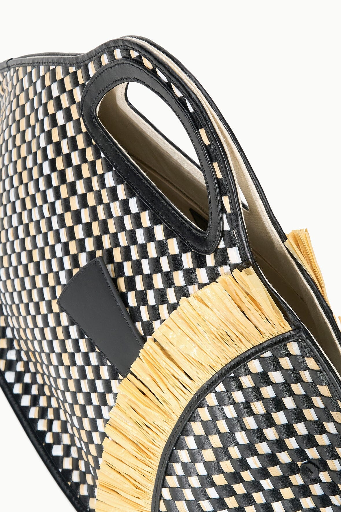 CLEO FISH BASKET TOTE BLACK/NATURAL - STAUD US